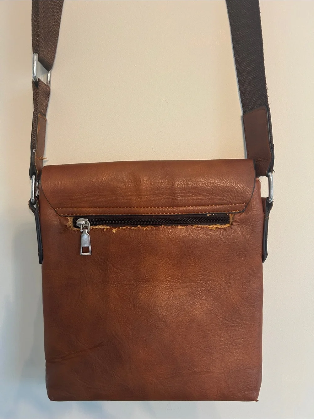 Harley-Davidson Hand made Tan/Brown Leather Messenger Bag with Shoulder Strap